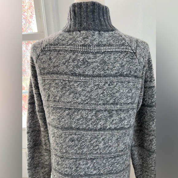 Maryline Italy Wool Blend Buttoned Front Aztec Patterned Cowl Neck Tunic Sweater - Picture 4 of 12